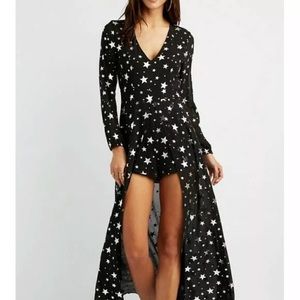 MAGICAL Maxi Dress Romper Dramatic Fun Silver Star